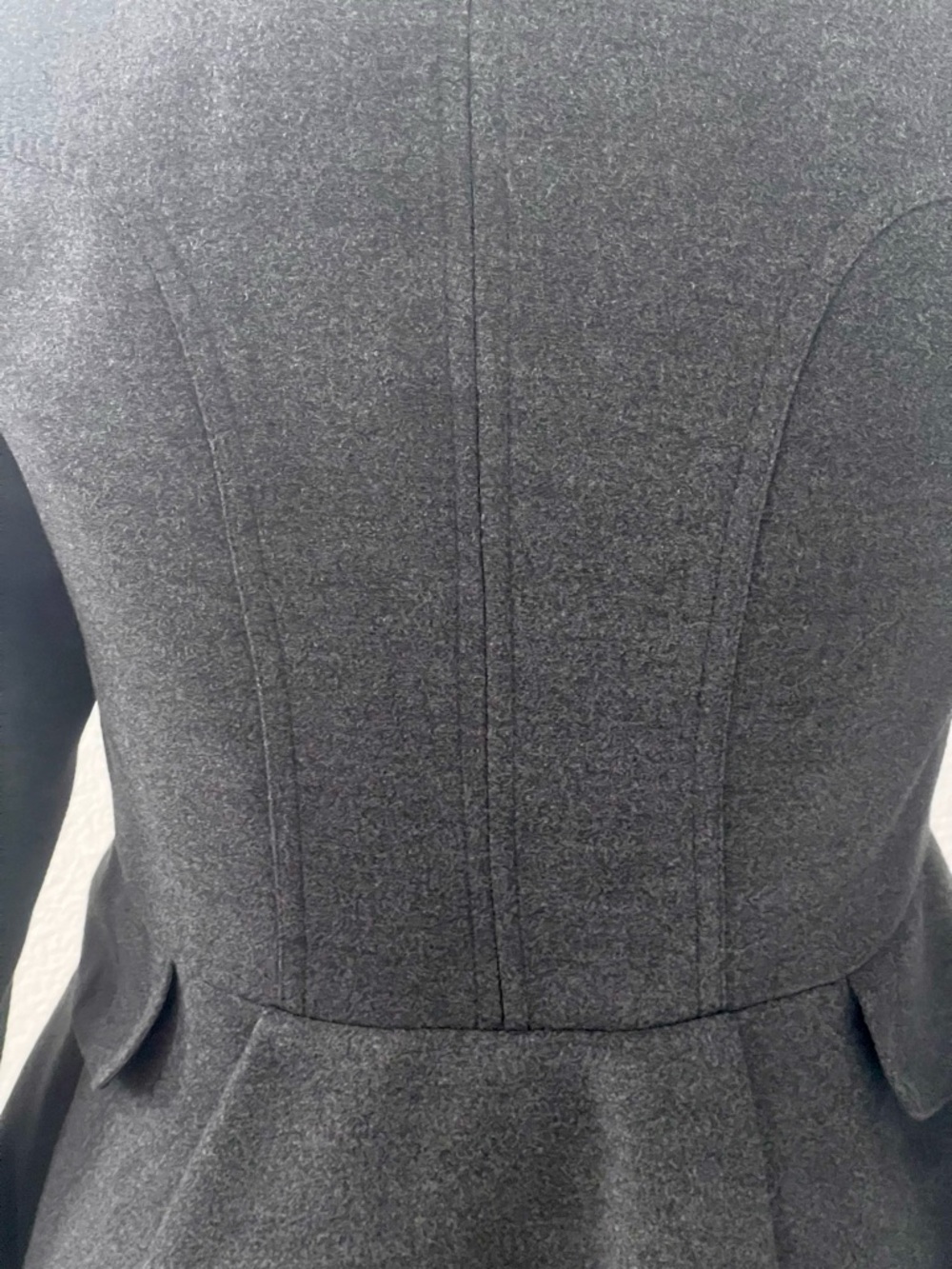 Anthropologie Pink Envelope Charcoal Military Peplum Coat Jacket Size S - Picture 9 of 11